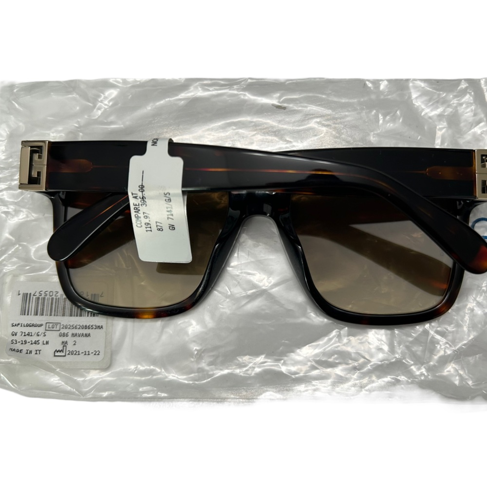NWT GIVENCHY HAVANA SQUARE SUNGLASSES BROWN, CASE AND CLOTH - Picture 6 of 10
